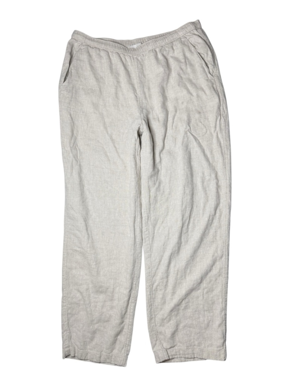 Abercrombie & Fitch Neutral Beige Wide-Leg Linen-Blend Pants Size Medium